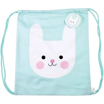 Rex London - Bonny het Konijn - Turnzak / Gymtas / Zwemtas / Rugtas - Handig rijgkoord - 100% katoen - 12 liter - Bonny the Bunny