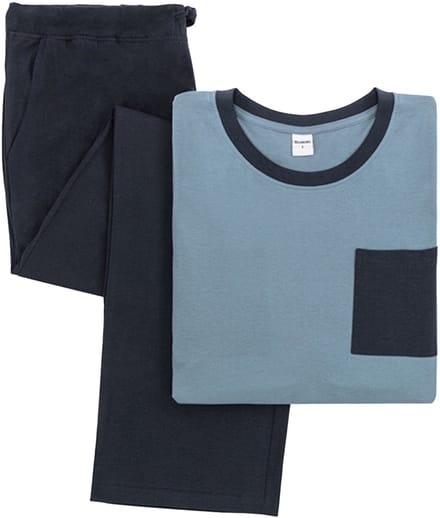 Milanoro - Katoenen pyjama voor heren - Blauw - L