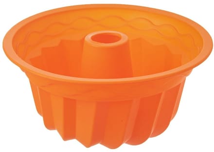 Moule à Gâteau Bundt en Silicone avec Trou Central 23.5cm Orange SILLINIE