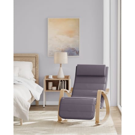 Songmics Schommelstoel Ontspannen Fauteuil, Relaxstoel, Verstelbare Voetensteun