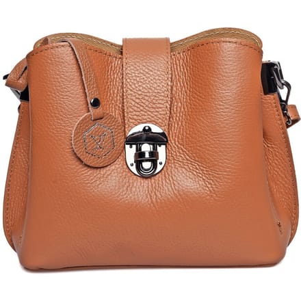 Luisa Vannini Brown Rundleer Tas