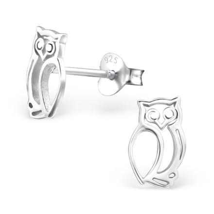 Amanto Oorbellen Elsa - 925 Zilver E-Coating - Uil - 7x20mm