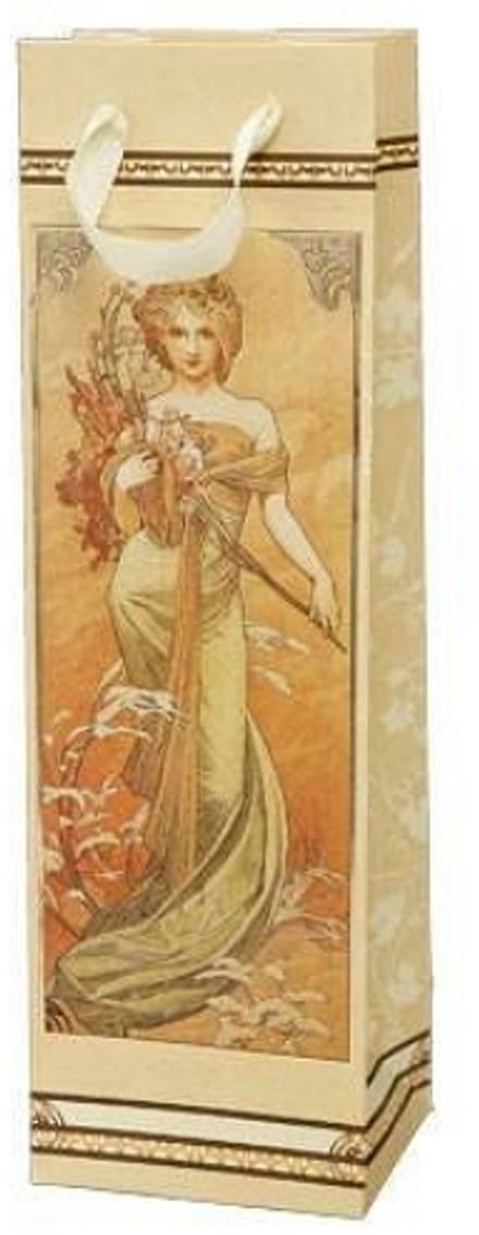 Goebel - Alphonse Mucha| Geschenktasje voor flessen Lente | Papier - 39cm - 12 stuks
