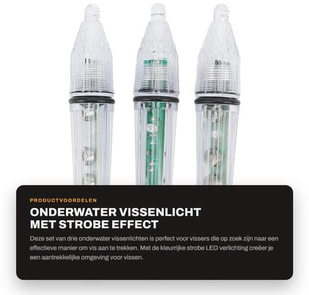Dailygoods - Onderwater Vissenlicht met Strobe Effect, Set van 3