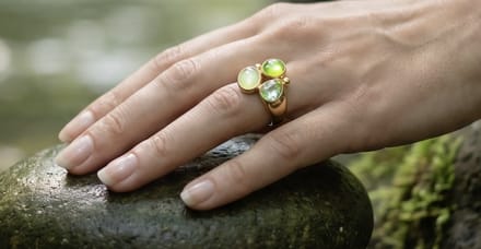 Vibe - Spectrum green - ring - one size - goud - juweel - geschenk - accessories