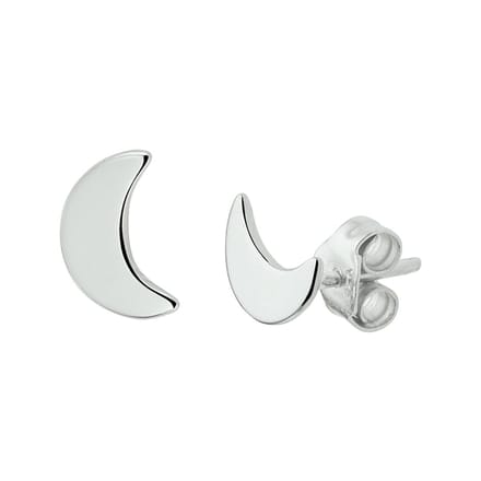 Glams oorknoppen maan - Zilver