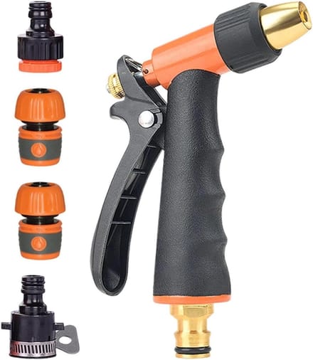 Slangsproeier - Hogedruk sproeier - Tuinonderhoud - Ergonomisch handvat - 30 cm - Zwart