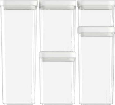 Curver Kara Voorraadbussen - Set 0,5L + 2x1,2L + 1,8L + 2,4L - Wit