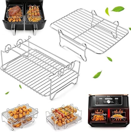 Stapelbaar Grillrek met Spiesen voor Airfryer
