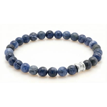 STEEL & BARNETT - Kralenarmband Heren - Essential - Matte Sodaliet - Maat L