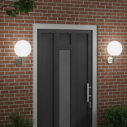 vidaXL Buiten Wandlamp 2 st Zilver 28 x 25 x 38 cm
