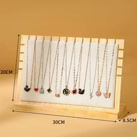 Creatief massief houten kettingframe Mode sieraden displayframe Hangersteun Sieraden display rekken Sieradenhanger beige