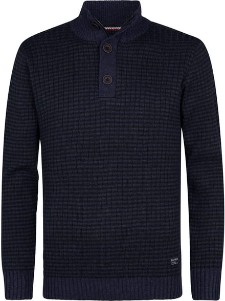Petrol Industries - Heren Gebreide Trui Cheyenne - Blauw - Maat M