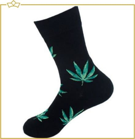 ATTREZZO® Grappige sokken - Wiet - Maat 39-42 - Zwart