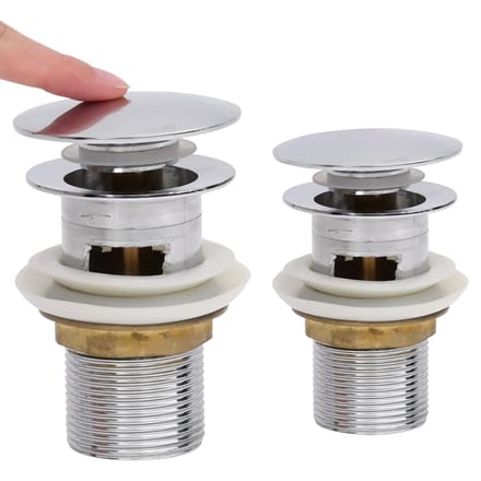 vidaXL - Afvoer - pop-up - met - overloop - 6,4x6,4x9,1 - cm - chroomkleurig