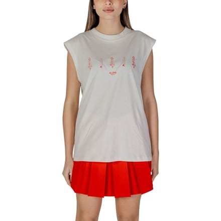Replay Crème Katoenen Mouwloze T-shirts