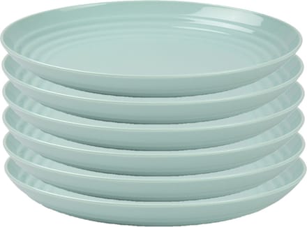 PlasticForte Rond bord/camping bord - 6x - D22 cm - mintgroen - kunststof