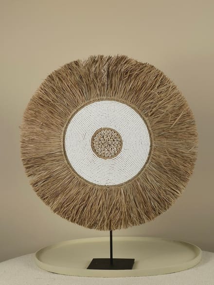 Raffia-en Kralen Decoratie op Standaard - Suze - 40CM