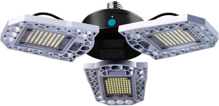 LED Garageverlichting - Industriële Lamp - Ruimte Verlichten - Verstelbare Panelen - 60W - Warm Wit