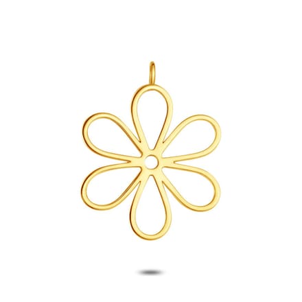 Twice As Nice Hanger in goudkleurig edelstaal, bloem
