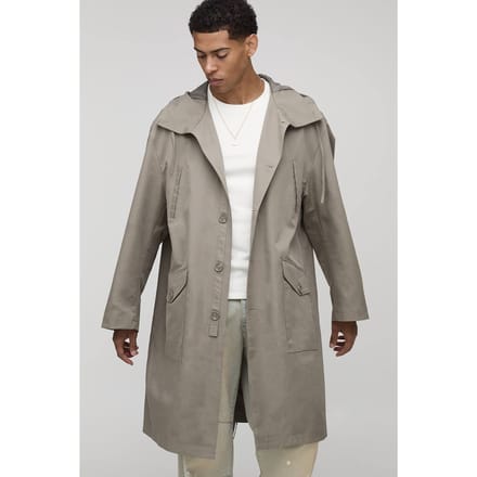Regular Fit lang gesneden parka met capuchon Jacket | Khaki | Size Medium