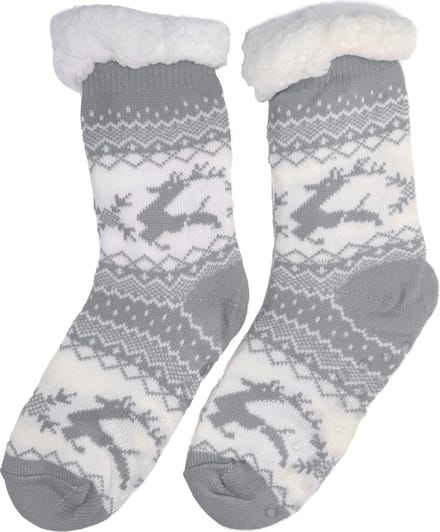 Huissokken Dames - grijs - Thermosokken dames maat 35 / 38 - Mega Warm - 3BMT®