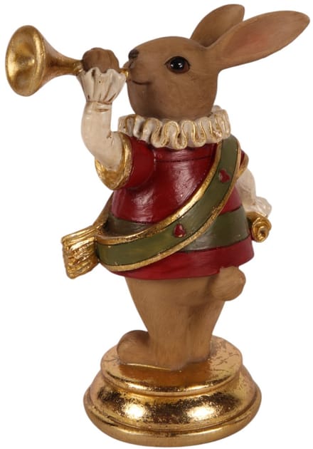 Baroque - Decoratief beeld of figuur - Konijn resin 14 cm - 14x6.5x10 - Polyresin