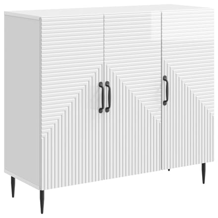 vidaXL - Dressoir - Hoogglans - Wit - 89 - x - 34,5 - x - 80 - cm - Bewerkt - hout