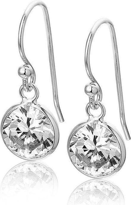 Montebello Oorbellen Liguster - 925 Zilver Gerhodineerd - ∅8mm - 23mm