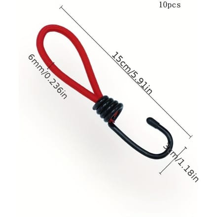 10pcs Tente de Camping Extérieure Corde Élastique Boucle 15cm Bande de Fixation Fixe Crochet Corde Élastique Accessoires d'Auvent de Camping Corde de Traction rouge