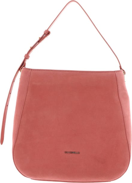 COCCINELLE Leren Schoudertas Lea Suede Large Shoulderbag Geranium Oranje