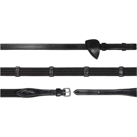 Dy'on - 5/8 Webband Teugels met 9 leren passanten Zwart Cob
