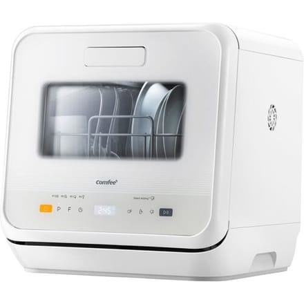 Comfee' CDWMTO201D(W) Tafelmodel Vaatwasser - 3 Sets, Wit - 6+3 Programma's, 98°C Stoomsysteem, Babyverzorging & 72 Uur Opslag