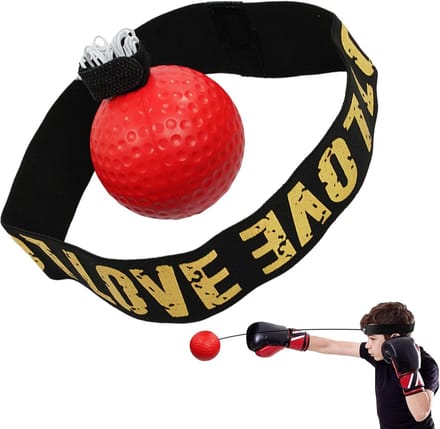 Boksbal Hoofdband - Trainingsaccessoire - Reflexen Verbeteren - Verstelbare Moeilijkheidsgraad - 49.9 Gram - Rood