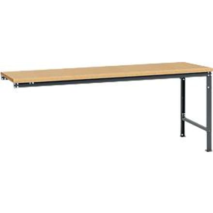 Manuflex aanbouwtafel UNIVERSAL Speciaal, tafelblad multiplex, 2000 x 1000, antraciet
