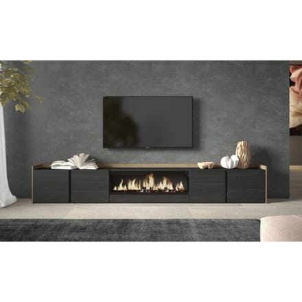 TV-meubel Zonder haard Met poten LED Beige