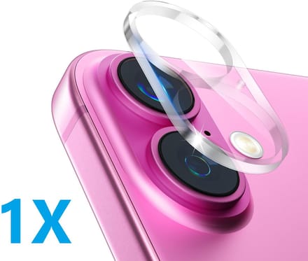 Camera lens Protector 1x Geschikt voor: Apple iPhone 16 Plus - screen protector - glas - bescherm je camera - beschermglas - Transparant