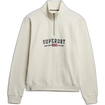 Superdry Essential Logo Sweatshirt Met Halve Rits Beige 2XS Vrouw