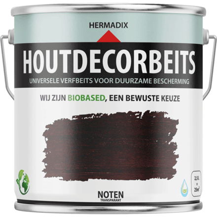 Hermadix Houtdecor Verfbeits Transparant - 0,75 liter - 655 Noten