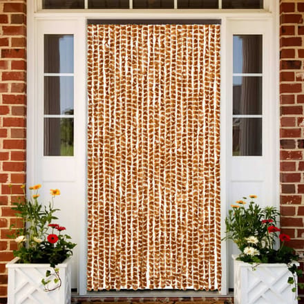 vidaXL - Vliegengordijn - 100x230 - cm - chenille - okerkleurig - en - wit