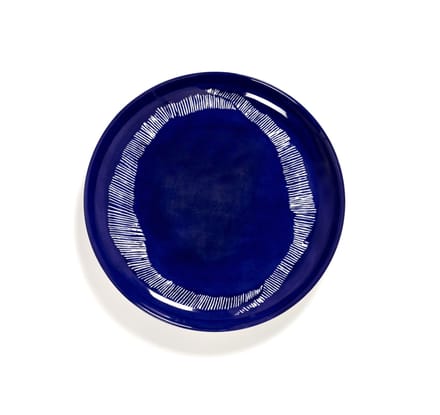 Serax Feast Bord M - Set - blauw/stripes wit