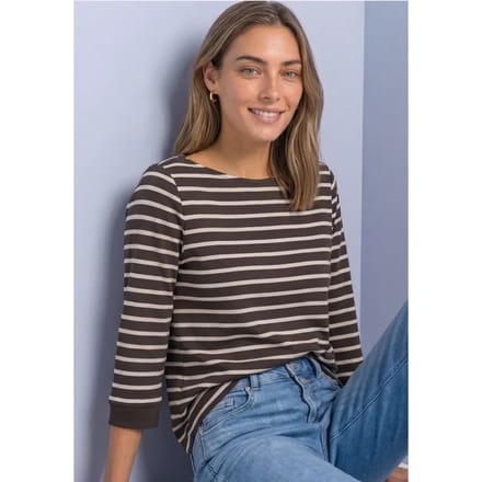 Shirt met 3/4-mouwen en een boothals