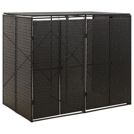 vidaXL - Containerberging - dubbel - 140x80x117 - cm - poly - rattan - zwart