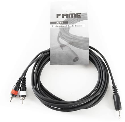 MUSIC STORE soundcard kabel Cinch 3m 3,5 sym./ 2x Cinch - Insert kabel