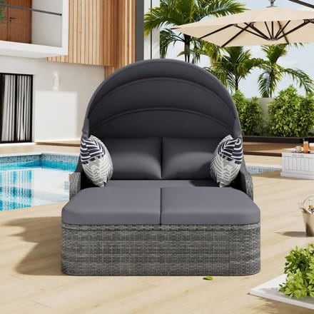 Luxe Bank – Grijs – 126x203x120 cm – Industrohome