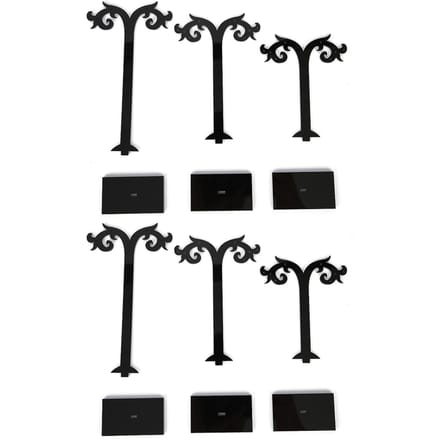 2 Sets DIY Montage Acryl Oorbellen Sieraden Display Standaard Organizer Opbergrek black