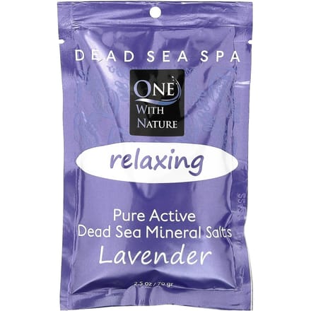 One with Nature, Spa de la Mer Morte, Sel Minéral, Relaxant, Lavande, 70g (2,5 oz) gray