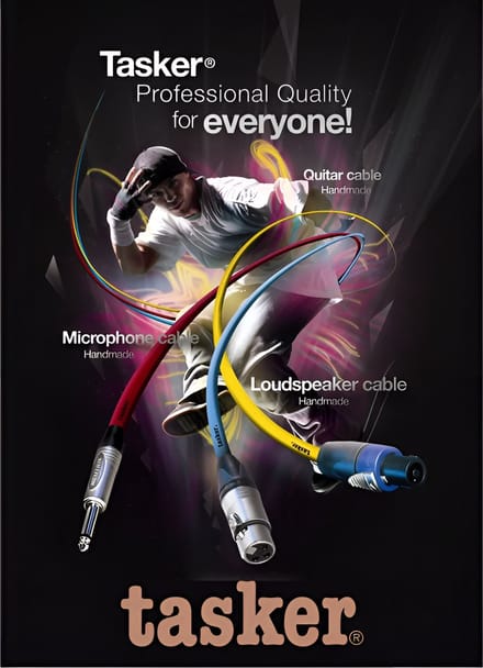 Tasker-Neutrik-XLR-XLR-microfoon-audio-T32MBAG09FBAGBL-Kleur: Fluo Blue Handgemaakt NL.