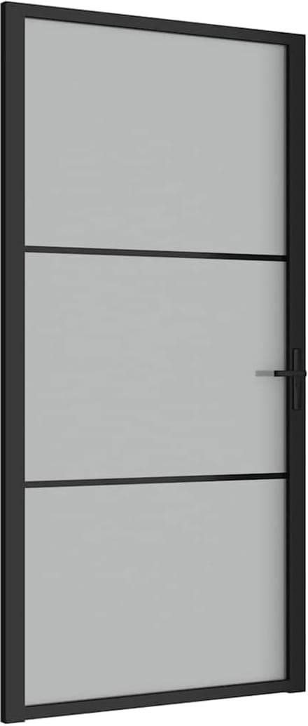 Binnendeur Glas - Interieurdeur - Ruimtes Scheiden - Matglas Aluminium - 102.5x201.5cm - Zwart