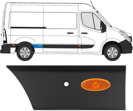 Sierlijst zijlijst PDC voor Renault Master 2010- / Rechts / Set